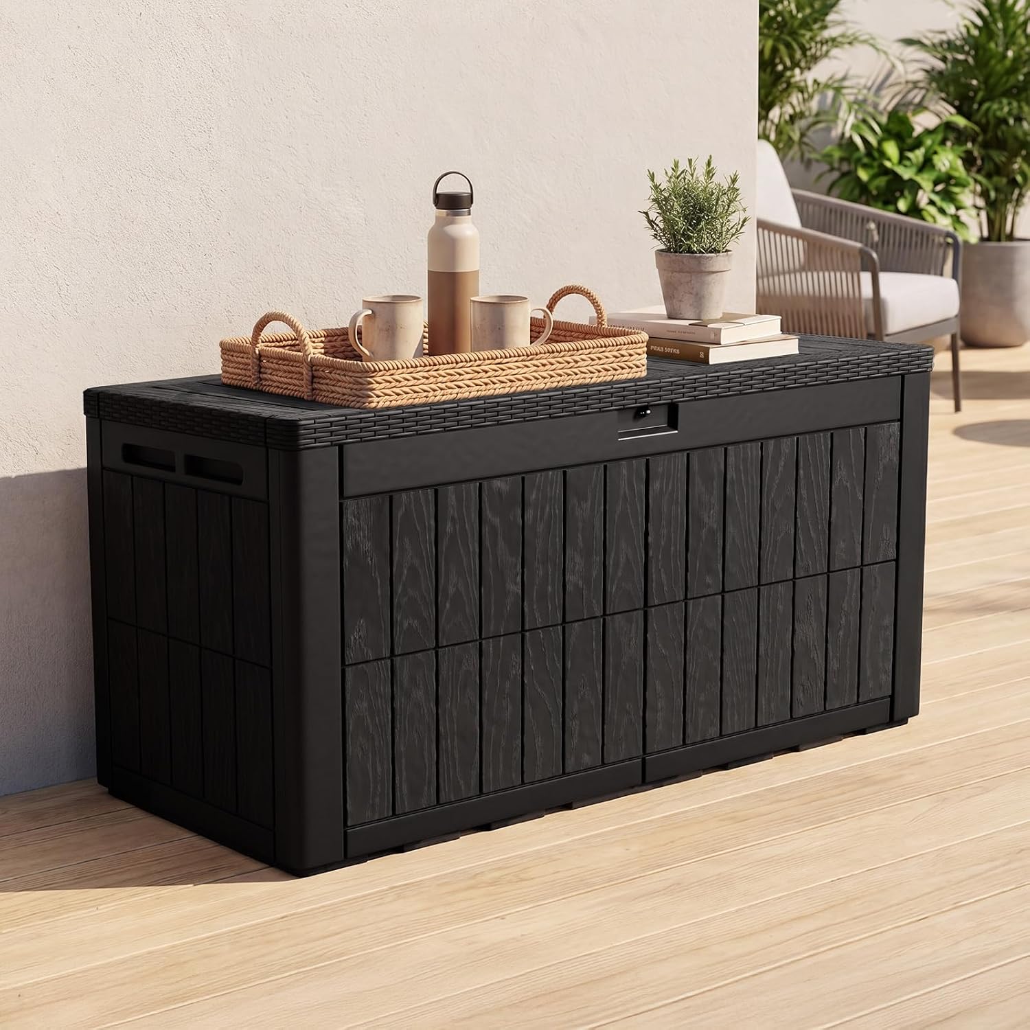 صندوق تخزين خارجي كبير سعة 120 - مراجعة Outdoor Furniture With Storage وسعره