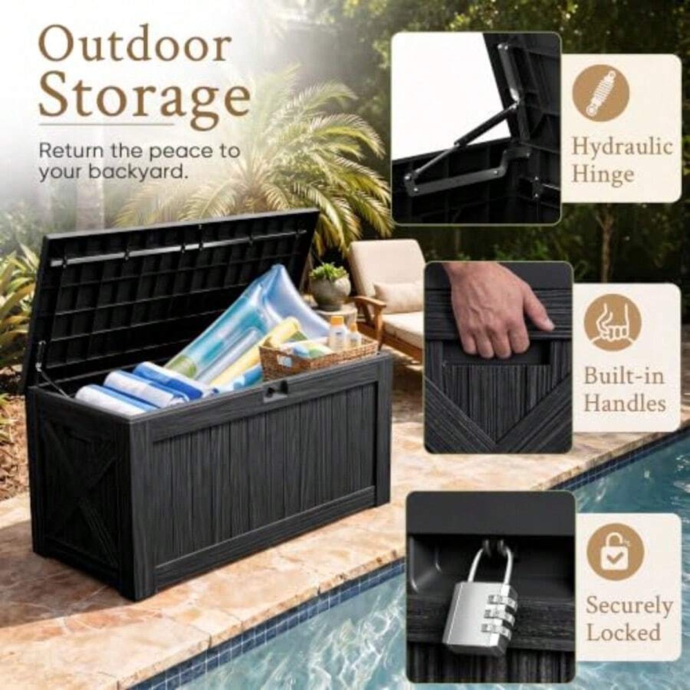 صندوق تخزين خارجي بسعة 120 جال - مراجعة Outdoor Furniture With Storage وسعره