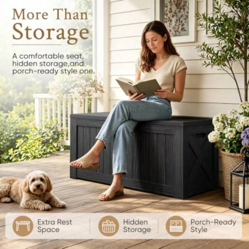 صندوق تخزين خارجي بسعة 120 جال - مراجعة Outdoor Furniture With Storage وسعره
