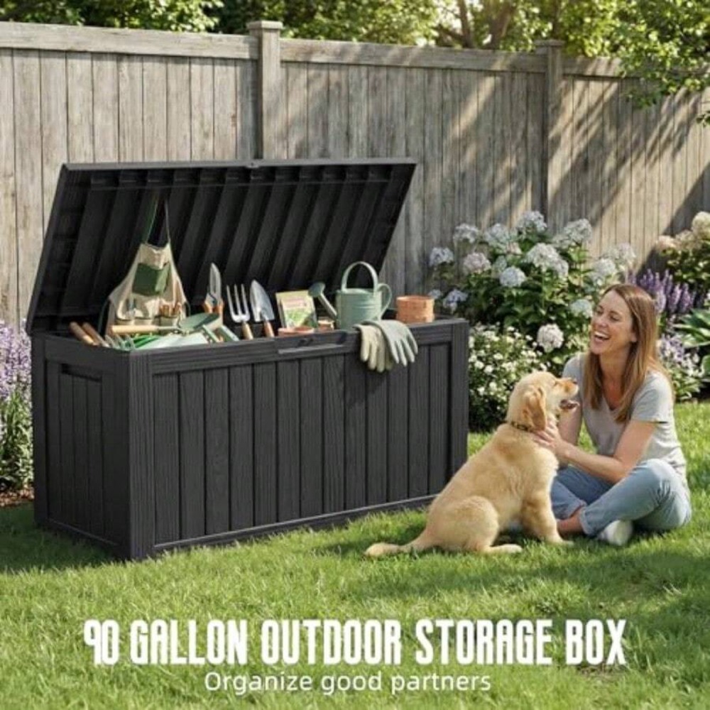 صندوق تخزين خارجي سعة 90 جالون - مراجعة Outdoor Furniture With Storage وسعره